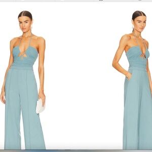 JONATHAN SIMKHAI Gala Cut Out Jumpsuit Celeste Blue Size 6 REVOLVE retail $600